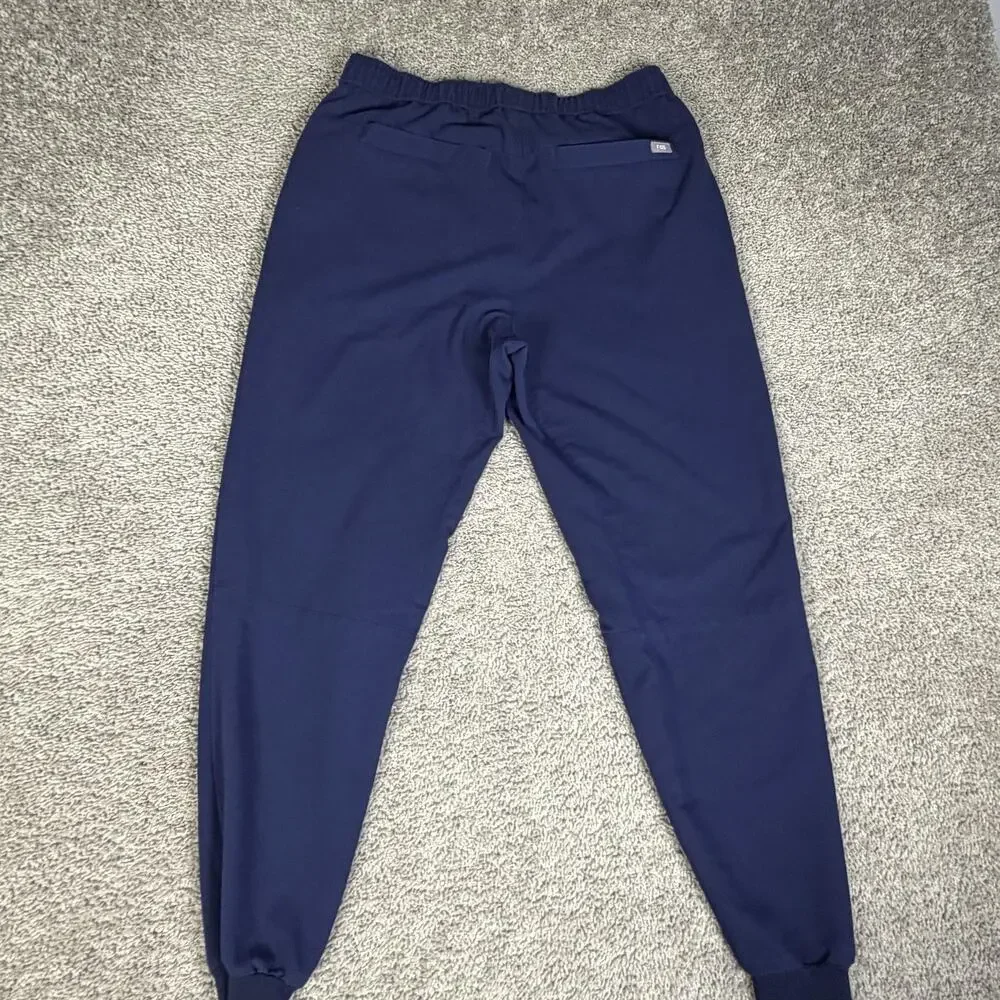 FIGS Scrub Pants Mens M Blue Navy Tansen Jogger Medical Elastic Drawstring Cuff